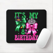 It's My 8th Birthday Witch Nk And Green Bow Croche Muismat (Met muis)