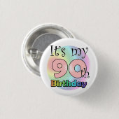 It's my 90th Birthday (Pink) Ronde Button 3,2 Cm (Voorkant /achterkant)