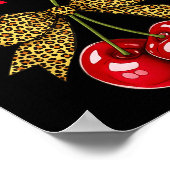 It's My Birthday Cute Cherry Leopard Coquette Bow  Poster (Hoek)