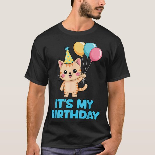 Its My Birthday Kawaii Cat  T-shirt (Voorkant)