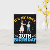 It's My Son's 20th Birthday Happy 20 Years Old Boy Kaart (Gele Bloem)