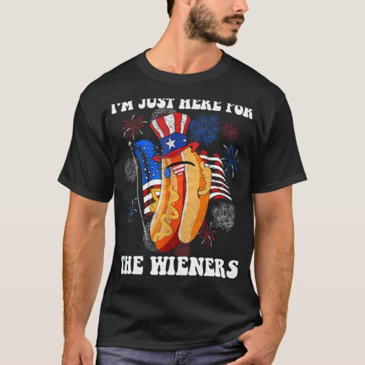 It's Not 4th of July Until My Wiener Comes Out Fun T-shirt (Voorkant)