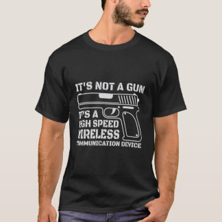 It's not a gun it's a high speed wireless  t-shirt