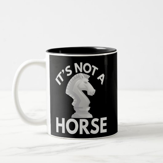 it's Not a Horse Funny Chess kinight Piece lover Tweekleurige Koffiemok (Links)