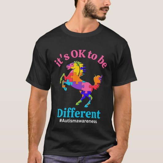 Its Ok To Be Different Autism Awareness Acceptance T-shirt (Voorkant)
