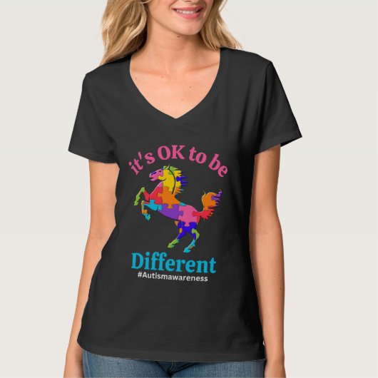 Its Ok To Be Different Autism Awareness Acceptance T-shirt (Voorkant)