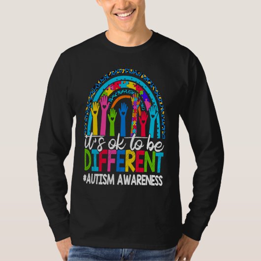 It's Ok To Be Different Autism Awareness Leopard R T-shirt (Voorkant)