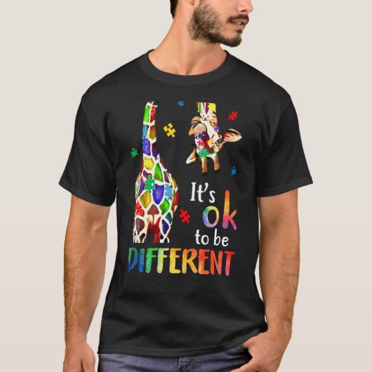 Its Ok To Be Different Autism Awareness Puzzle Pie T-shirt (Voorkant)