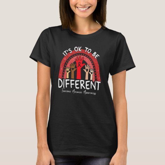 It's Ok To Be Different Fanconi Anemia Awareness R T-shirt (Voorkant)