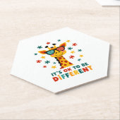 It's Ok To Be Different Giraffe Autism Awareness B Kartonnen Onderzetters (Schuin)