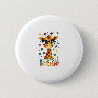 It's Ok To Be Different Giraffe Autism Awareness B Ronde Button 5,7 Cm