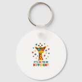 It's Ok To Be Different Giraffe Autism Awareness B Sleutelhanger (Voorkant)