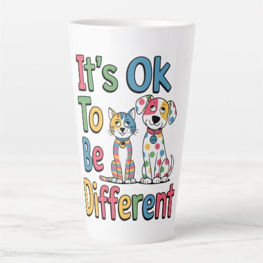 It's ok to be different latte mok (Voorkant)