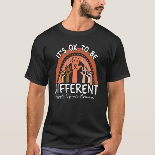 It's Ok To Be Different Multiple Sclerosis Awarene T-shirt (Voorkant)