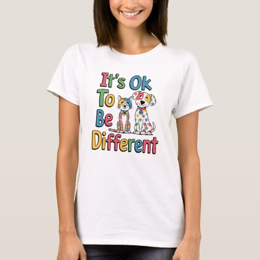 It's ok to be different t-shirt (Voorkant)