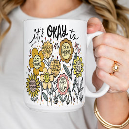 It's Okay To Boho Floral Coffee Mug Koffiemok