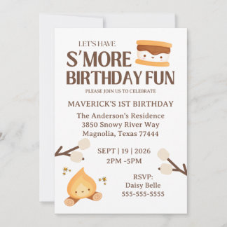 It's S'more Fun to Be One First Birthday  Kaart