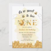 It's So Sweet To Bee 1st Birthday Invitation (Devant)