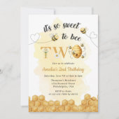 It's So Sweet To Bee 2nd Birthday Invitation (Devant)