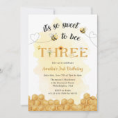 It's So Sweet To Bee 3rd Birthday Invitation (Devant)