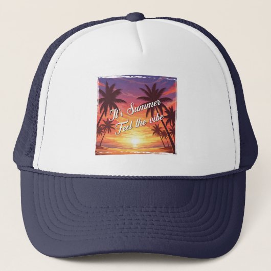 It's Summer Feel the vibe Trucker Pet (Voorkant)