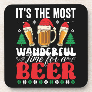 It's The Most Wonderful Time For A Beer Christmas Bier Onderzetter