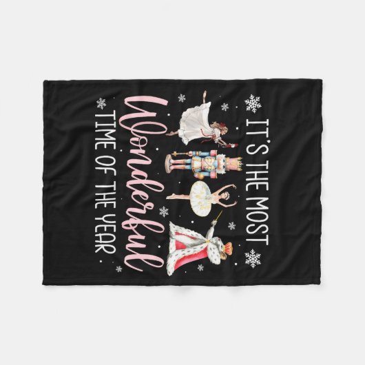 It's The Most Wonderful Time Of The Year Nutcracke Fleece Deken (Voorkant (Horizontaal))