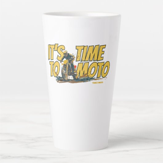 It's Time to Moto Dirt Bike Latte Mug (Devant)