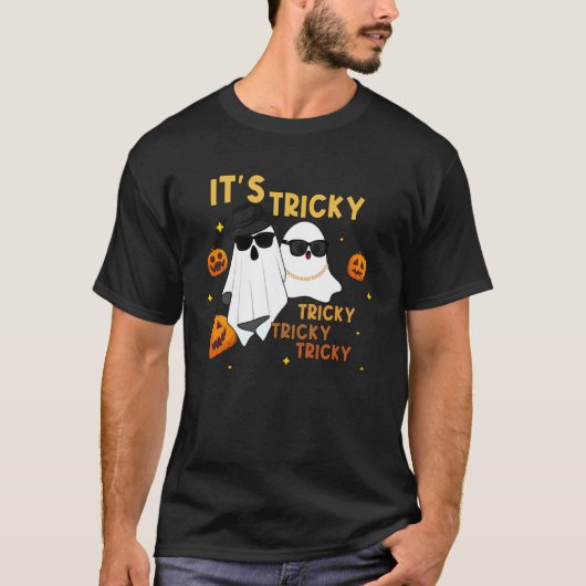 It's Tricky Tricky Tricky Funny Ghost Boo Hallowee T-shirt (Voorkant)