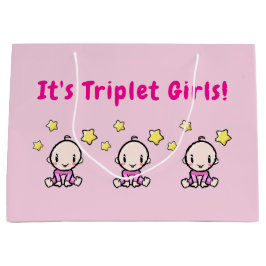 It's Triplet Girls!, Triplet Babies Gift Wrap, Groot Cadeauzakje