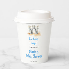 It's twin Boys Baby Shower Paper Cup Papieren Bekers