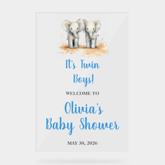 It's Twin Boys Baby Shower Welcome Acrl Acrylic Si (Recto)