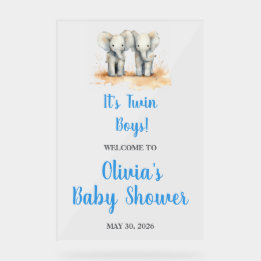 It's Twin Boys Baby Shower Welcome Acrl Acrylic Si Acryl Bord