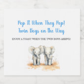 It's Twin Boys  Sparkling Wijnetiket (Enkel label)