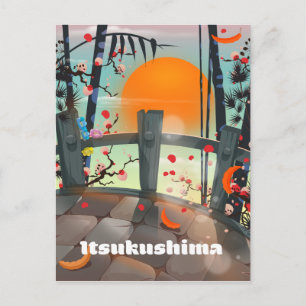 Itsukushima Japan reisposter Briefkaart