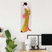 Itsutomi: Eishi Hosoda japans houtafval geisha Poster (Thuiskantoor)