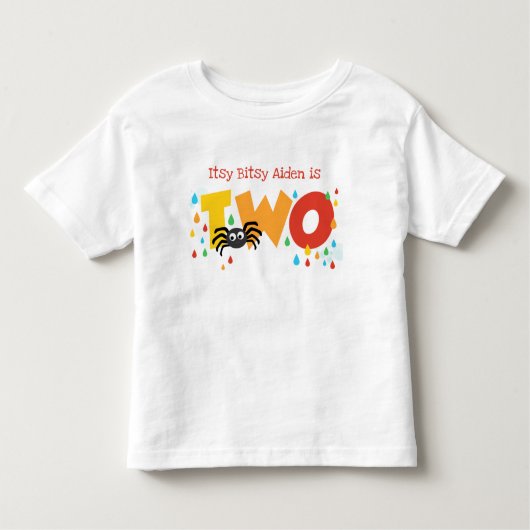 Itsy Bitsy Spider Second Birthday Custom T shirt (Voorkant)