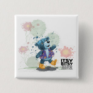 Itsy Bitsy Teddy Bear Willie Vierkante Button 5,1 Cm