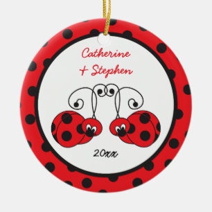Itty Bitty Ladybug Couple Ornament