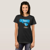 iTweet Cute Blue Twitter Bird Ladies T-Shirts (Devant entier)