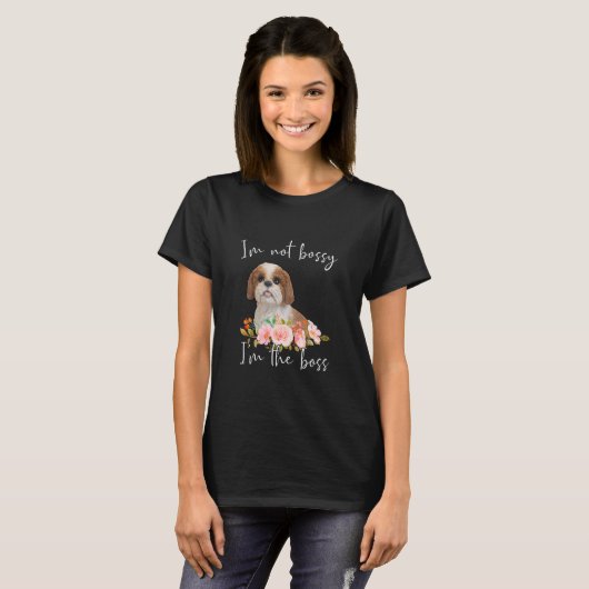 IU2019M Niet Bossy IU2019M De baas Shih Tzu T-shirt (Voorkant volledig)