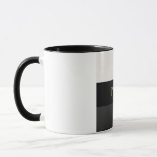 IV LUXE Logo Mok - Zwart en Goud Luxe Keramiek C