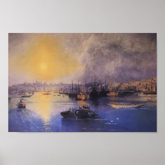Ivan Aivazovsky- Constantinopel Sunset Poster (Voorkant)