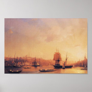 Ivan Aivazovsky-Dusk over de Golden Horn Poster