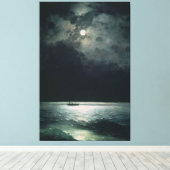 Ivan Aivazovsky Zwart Zee bij Nacht Canvas Afdruk (Insitu (Houten vloer))