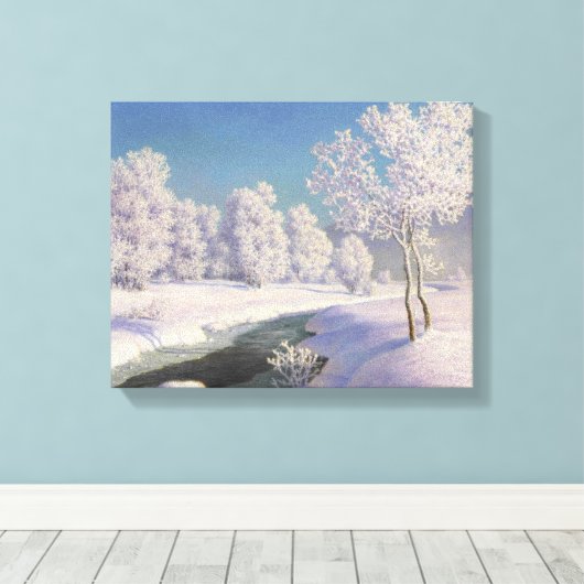 Ivan Choultse Winter Morning in Engadine Canvas Afdruk (Insitu (Houten vloer))