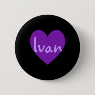 Ivan in het Paars Ronde Button 5,7 Cm