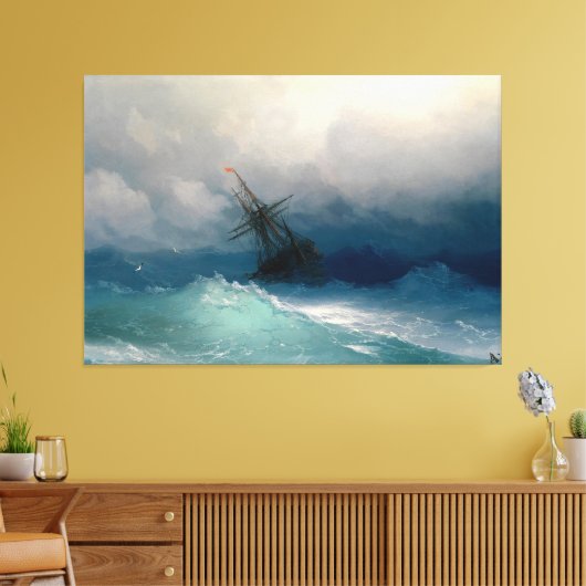 Ivan Konstantinovich Aivazovsky (1817-1900) - Schi Canvas Afdruk (Insitu (Woonkamer))