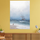 Ivan Konstantinovich Aivazovsky - Stormy Coast Canvas Afdruk (Insitu (Woonkamer))