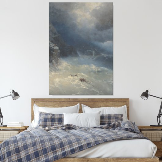 Ivan Konstantinovich Aivazovsky - The storm Canvas Afdruk (Insitu (Slaapkamer))